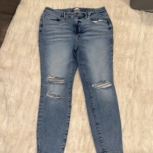 Good American Light Blue Distressed Skinny Jeans